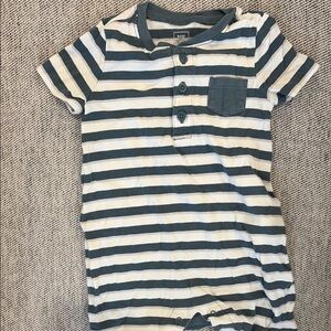 Striped Kids Shirt - Blue and White